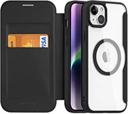 dux ducis skin x pro folio case with magsafe for apple iphone 15 plus black photo