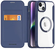 dux ducis skin x pro folio case with magsafe for apple iphone 15 plus blue photo