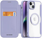 dux ducis skin x pro folio case with magsafe for apple iphone 15 plus purple photo