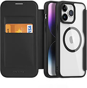 dux ducis skin x pro folio case with magsafe for apple iphone 15 pro black photo