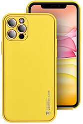leather case for iphone 15 plus yellow photo