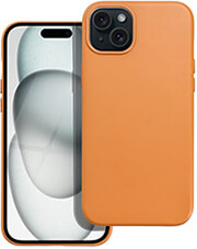 leather mag cover for iphone 15 plus orange photo
