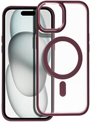 matte mag cover case with magsafe for iphone 15 plum red photo