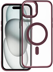 matte mag cover case with magsafe for iphone 15 plus plum red photo