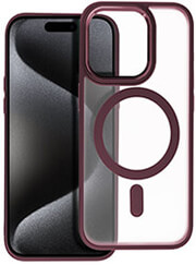 matte mag cover case with magsafe for iphone 15 pro plum red photo