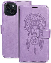 mezzo book case for iphone 15 dreamcatcher purple photo