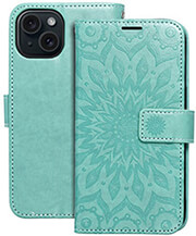 mezzo book case for iphone 15 mandala green photo