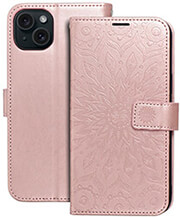 mezzo book case for iphone 15 plus mandala rose gold photo mezzo book case for iphone 15 plus mandala rose gold photo