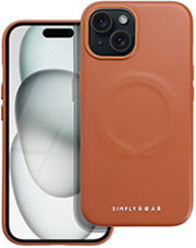 roar leather mag case for iphone 15 brown photo