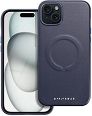 roar leather mag case for iphone 15 plus navy photo
