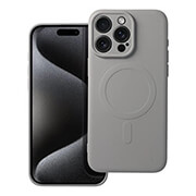 silicone mag cover case with magsafe for iphone 15 pro max grey titanium photo