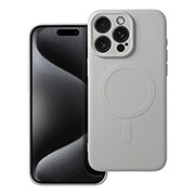 silicone mag cover case with magsafe for iphone 15 pro max titanium photo
