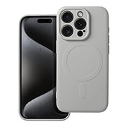 silicone mag cover case with magsafe for iphone 15 pro titanium photo