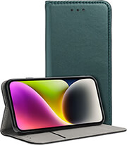 smart magneto book case for iphone 15 plus dark green photo