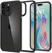 spigen crystal hybrid matte black for iphone 15 pro photo