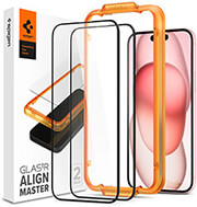 spigen glass tr alignmaster 2 pack fc black for iphone 15 plus photo