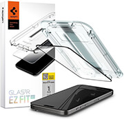 spigen glass tr ez fit hd 1 pack fc black for iphone 15 pro max photo