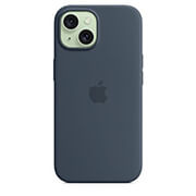 apple iphone 15 silicone case magsafe storm blue mt0n3 photo