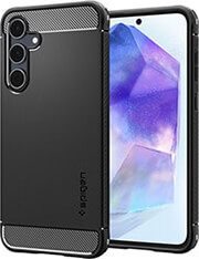 spigen rugged armor matte black for samsung galaxy a55 photo