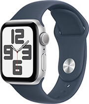 apple watch se 2023 mre13 40mm silver aluminium case s m storm blue sport band photo