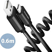 axagon bucm am10tb twister cable usb c usb a 06m usb 20 24a alu rvc black photo