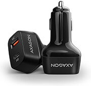 axagon rwc rq38 car ciarger 1x qc30 1x rd usb c 38w black photo