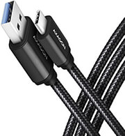 axagon bucm3 am20ab cable usb c usb a 2m usb 32 gen 1 3a alu braid black photo