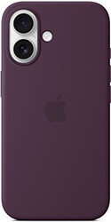 apple iphone 16 silicone case with magsafe plum myy43 photo