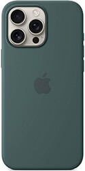 apple iphone 16 pro max silicone case with magsafe lake green ma7v4 photo
