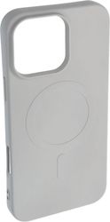 silicone mag cover big hole case magsafe for iphone 16 pro max grey titanium photo