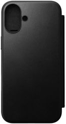 nomad modern leather folio black for iphone 16 plus photo