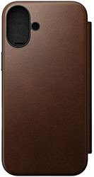 nomad modern leather folio brown for iphone 16 plus photo