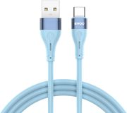 bwoo cable x280c minimalist silicone 3a usb a to usb c blue photo