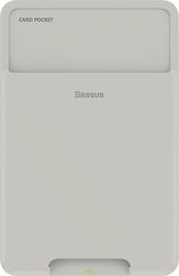 baseus back stick silicone card bag french grey photo