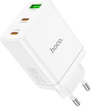 hoco n33 35w 3a multi wall charger 2x type c usb white photo