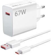 xiaomi wall charging 67w usb type a type c cable white bhr6035 photo