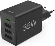 hama fast charger 1x usb c pd 3x usb a mini charger 35 w black photo