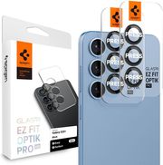 spigen glass tr ez fit optik pro hd 2 pack black for samsung galaxy s25  photo