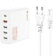 lamtech gan fast charger 1xtype c 4xqc30 65w eu cable 15m lam113409