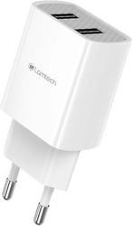 lamtech travel wall charger 21a with 2xusb white lam020694 photo lamtech travel wall charger 21a with 2xusb white lam020694 photo