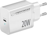 esperanza ezc104w quick power charger 20w usb c pd white photo
