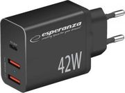 esperanza ezc106k quick power charger 42w usb c pd 30w 2x usb a 12w photo