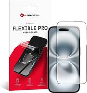 forcell flexible nano glass 5d for iphone 16 black photo