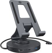 icy box tablet and smartphone holder up to 11 with 8in1 docking station ib th100 dk photo