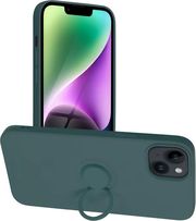silicone ring case for iphone 14 plus green photo