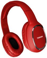 toshiba audio bluetooth sport rubber coated stereo headphone red rze bt160h red photo