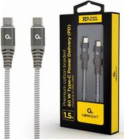cablexpert 60w type c pd premium charging data cable 15m spacegrey cc usb2b cmcm60 15m photo