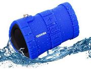 toshiba audio floating waterproof bluetooth speaker blue ty wsp100 blu photo