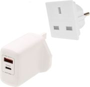 lamtech 2 in 1 eu uk charger usb qc30 type c with adapter 30w lam980794 photo