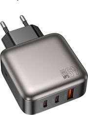 lamtech three ports gan charger pd45w grey lam980435 photo